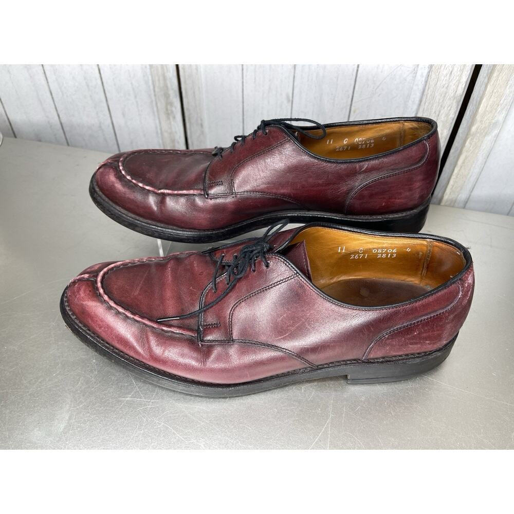 Allen Edmonds Chili Leather Split Toe Derby Dress Shoe Red Men Size 11C